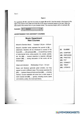 CAE 5 - Test 1 - Word formation