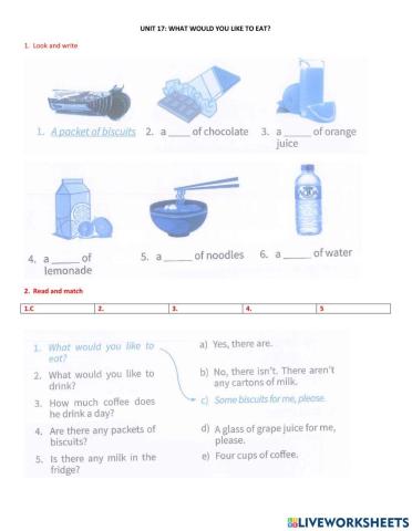 E5- What would you like to eat?