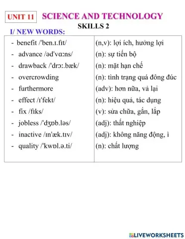 English 8- unit 11- skills 2