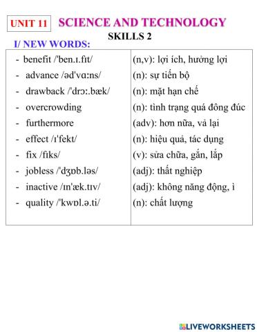 English 8- unit 11- skills 2