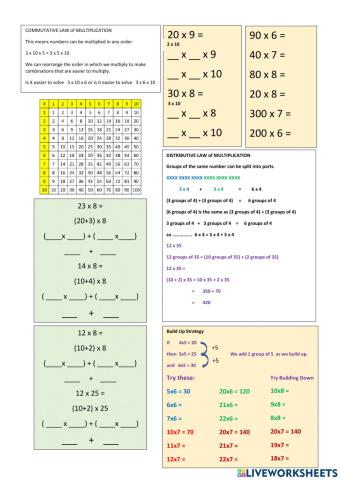 CHILL- Multiplication Distributive and Communitive Laws Set 1