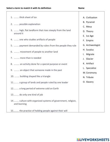 5A-Test- Chapter 1 Vocabulary