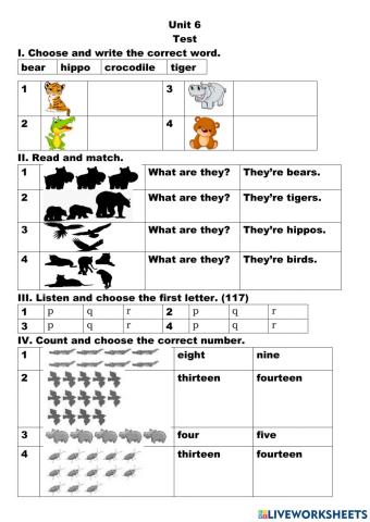 Test zoo animals
