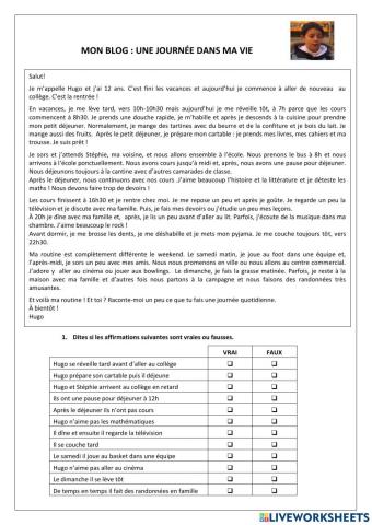 La routine quotidienne