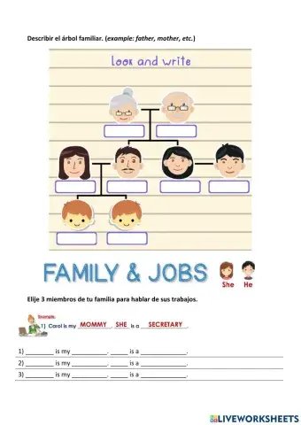 Family members and jobs