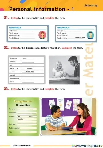 PERSONAL INFORMATION 1 - Listening