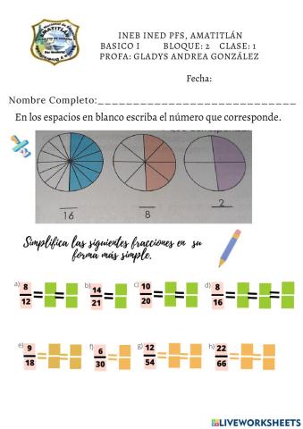 Simplificaciòn de fracciones