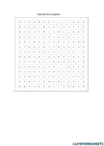 Sopa de letras ángulos