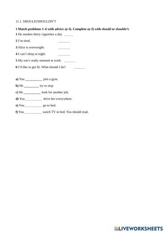 A2 Speakout should- shouldn't