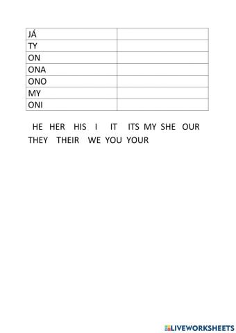 Pronouns - Czech and English