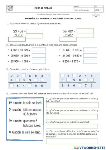 Adición y sustracción