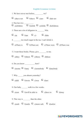 English grammar revision