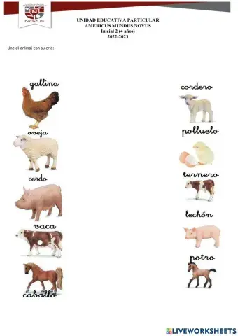 Animales y sus crías