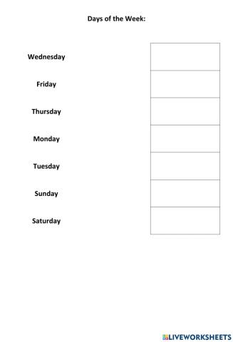 Days of the week