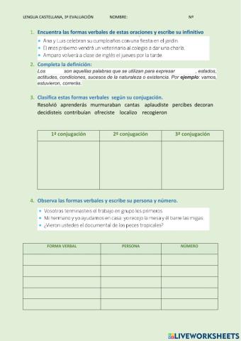 El verbo 5º  Primaria  LENGUA CASTELLANA