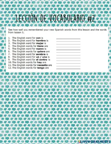 Leccion de vocabulario 2