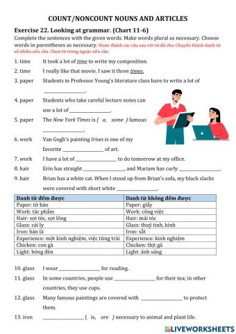 Count-noncount nouns and articles 4
