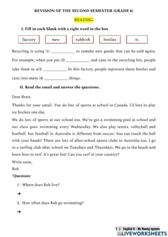 E6 (2nd-term review) Reading -nuongnguyen