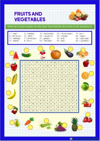 Fruits and Vegetables