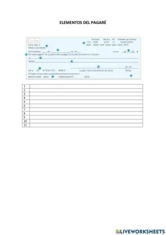 Elementos del pagaré