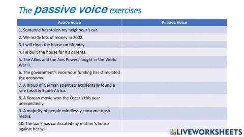 The Passive exercise