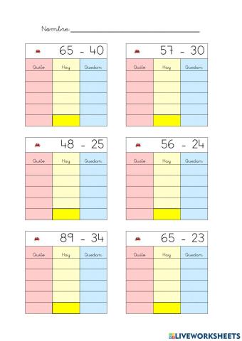 Restas con la rejilla