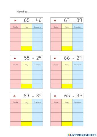 Restas con la rejilla 3