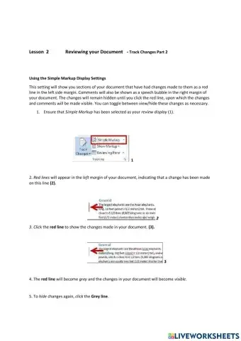 Lesson 2 Reviewing your Document Track Changes Part 2