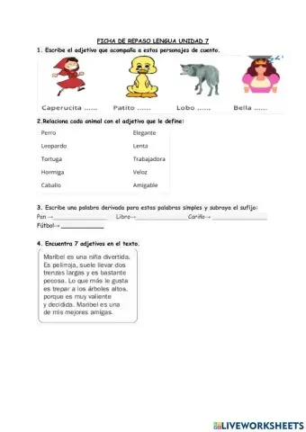Repaso examen lengua tema 7