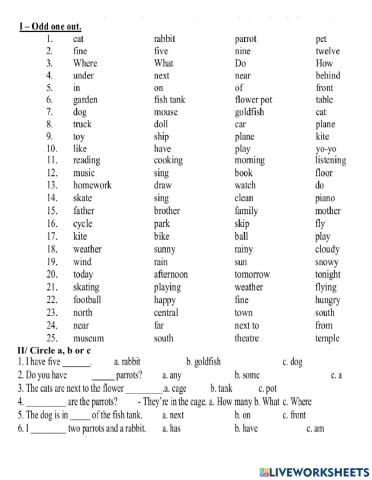 Revision term 2 grade 3