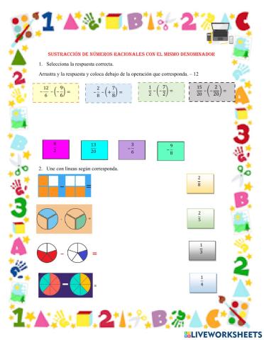 Sustracción de Q, fracciones con el mismo denominador