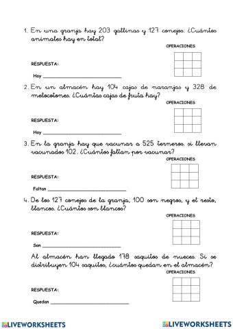 Problemas con centenas