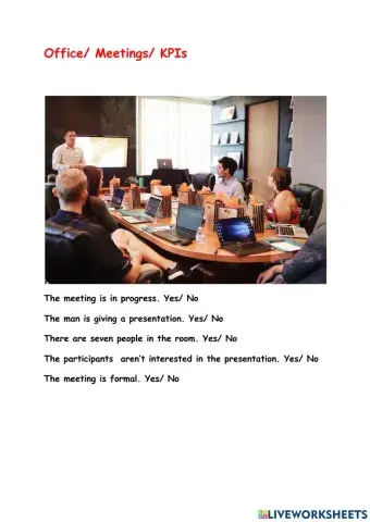 Office area Meetings Presentations