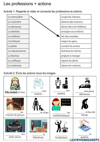 Les professions + actions