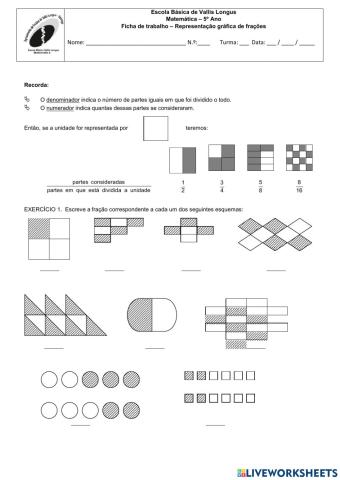 Representação gráfica de frações