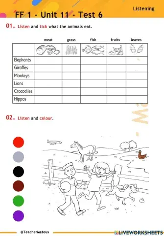 FF 1 - Unit 11 - TEST 6 - Listening