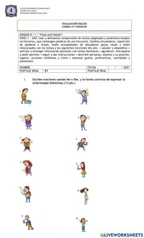 Evaluación 1 6° 2021