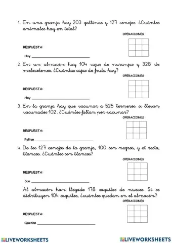 Problemas con centenas