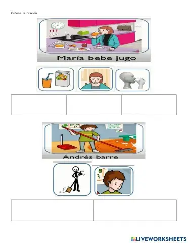 Oraciones con pictogramas