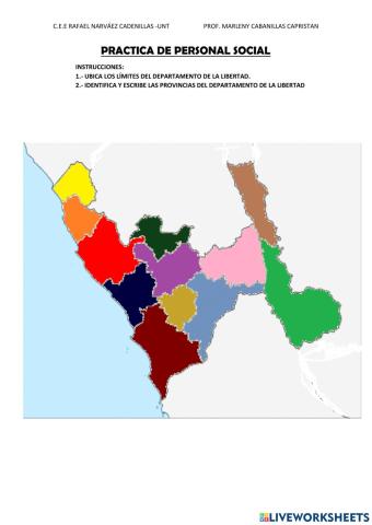 Límites y provincias del departamento de la libertad