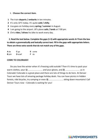 On Screen 1 Unit 4 Homework
