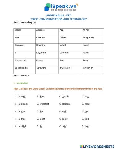 ADDED VALUE KET-Communication and Technology