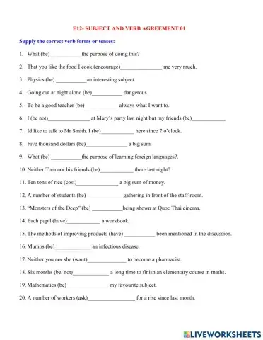 E12- verb and subject agreement 01