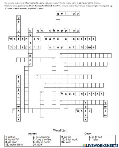 Beginner half a crossword