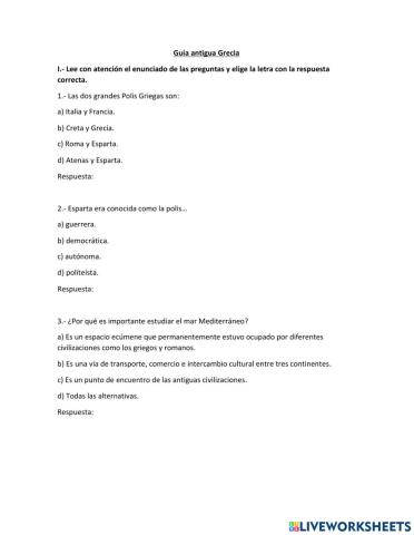 Guía evaluación Grecia