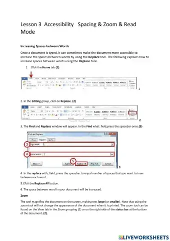 Lesson 3  Accessibility  Spacing Zoom and Read Mode