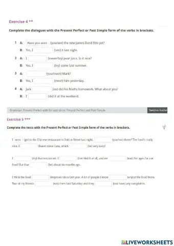 Present Perfect-Past Simple