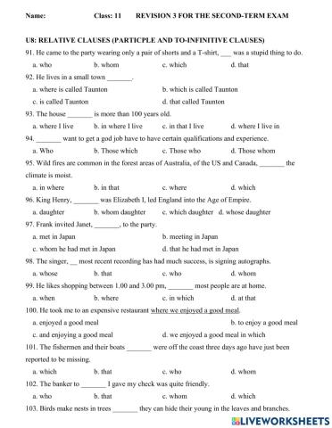 Revision 3 - grade 11 - hk2