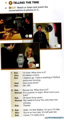 EF Beginner Listening & Vocabulary Worksheet Unit5B