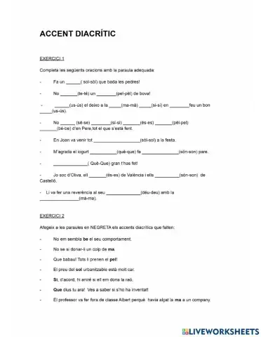 accents diacrítics 1r ESO